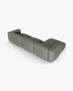 COLTAR PE STANGA MARTINA, 330X176 CM, ADANCIME SCAUN 90 CM, VERDE MUSCHI, TAPITAT CU TAPITERIE DIN TEXTIL STRUCTURAT BOSTON, MICADONI - Img 4