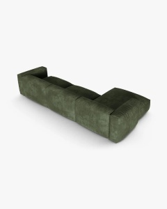 COLTAR PE STANGA MARTINA, 330X176 CM, ADANCIME SCAUN 90 CM, VERDE, TAPITAT CU TAPITERIE DIN TEXTIL CATIFEA VOGUE, MICADONI - Img 4