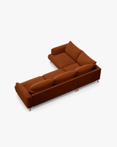 COLTAR PE STANGA, NAOMI, CARAMIZIU, 280X195 CM, TAPITAT CU TAPITERIE DIN TEXTIL CATIFEA SALVADOR, MICADONI - Img 2