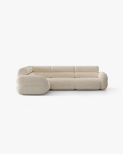 COLTAR PE STANGA NEO, BEJ DESCHIS, 295X210 CM, TAPITAT CU TAPITERIE DIN TEXTIL CHENILLE SILENCIO, MICADONI