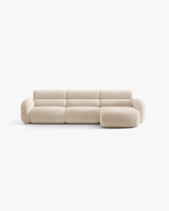 COLTAR PE STANGA, NEO, BEJ DESCHIS, 305X165 CM, TAPITAT CU TAPITERIE DIN TEXTIL CHENILLE GOLD, MICADONI