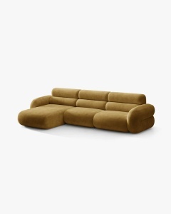 COLTAR PE STANGA, NEO, MUSTAR, 305X165 CM, TAPITAT CU TAPITERIE DIN TEXTIL CHENILLE GOLD, MICADONI - Img 2