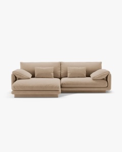 COLTAR PE STANGA TORINO, 250X170, BEJ MIGDALA, CU TAPITERIE DIN TEXTIL CATIFEA CASINO, MICADONI