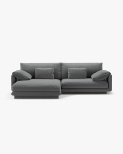 COLTAR PE STANGA TORINO, 250X170, GRI INCHIS, CU TAPITERIE DIN TEXTIL STRUCTURAT WIND, MICADONI