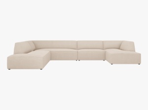COLTAR RUBY, CU 7 LOCURI, PE STANGA, BEJ, CU TAPITERIE DIN TEXTIL STRUCTURAT OTTAWA, MICADONI