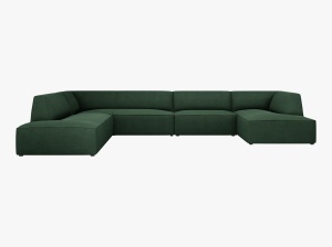 COLTAR RUBY, CU 7 LOCURI, PE STANGA, VERDE, CU TAPITERIE DIN TEXTIL STRUCTURAT OTTAWA, MICADONI