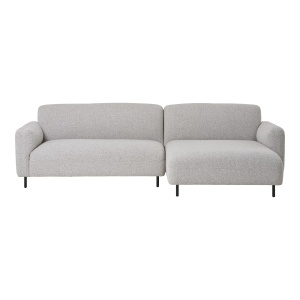 COLTAR SALVADOR 265CM, DIN LEMN SI TEXTIL BOUCLE, DREAPTA, CULOARE GRI DESCHIS, HOUSE NORDIC