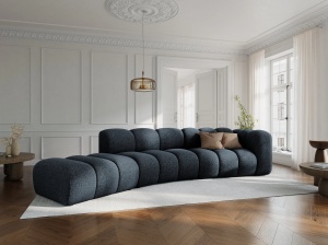 COLTAR SEMIROTUND LUPIN, STANGA, 5 LOCURI, 335 CM, ALBASTRU ROYAL 86, TAPITERIE CHENILLE, DESIGN DEOSEBIT - Img 1