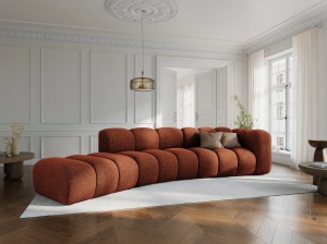 COLTAR SEMIROTUND LUPIN, STANGA, 5 LOCURI, 335 CM, SCORTISOARA 44, TAPITERIE CHENILLE, DESIGN DEOSEBIT - Img 1