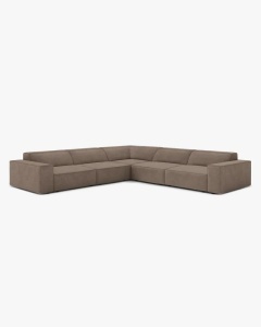 COLTAR SIMETRIC JODIE, 283X283 CM, CAPPUCCINO, TAPITAT CU TAPITERIE DIN TEXTIL STRUCTURAT LIBERTY, MICADONI