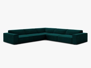COLTAR SIMETRIC JODIE, 283X283 CM, PETROL INCHIS, TAPITAT CU TAPITERIE DIN TEXTIL CATIFEA VENUS, MICADONI
