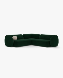 COLTAR SIMETRIC KATE, VERDE SMARALD, 252X252 CM, TAPITAT CU TAPITERIE DIN TEXTIL CATIFEA SLAVADOR, MICADONI