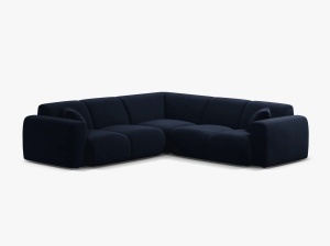 COLTAR SIMETRIC MOLINO, 252 CM, ALBASTRU ROYAL, CU TAPITERIE DIN TEXTIL CATIFEA VELVET CASINO, MICADONI