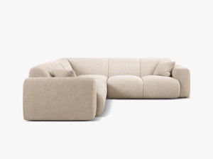 COLTAR SIMETRIC MOLINO, 252 CM, BEJ, CU TAPITERIE DIN TEXTIL BOUCLE BALOO, MICADONI - Img 2