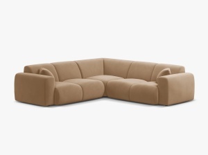 COLTAR SIMETRIC MOLINO, 252 CM, NISIPIU, CU TAPITERIE DIN TEXTIL CATIFEA VELVET CASINO, MICADONI