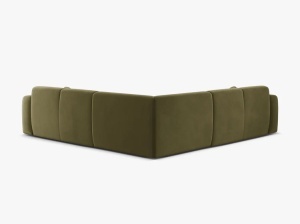 COLTAR SIMETRIC MOLINO, 252 CM, VERDE DESCHIS, CU TAPITERIE DIN TEXTIL CATIFEA VELVET CASINO, MICADONI - Img 3