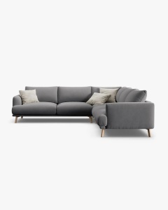 COLTAR SIMETRIC NAOMI, GRI, 280X280CM, TAPITAT CU TAPITERIE DIN TEXTIL CATIFEA SALVADOR, MICADONI