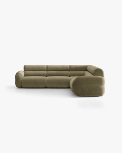 COLTAR SIMETRIC NEO, VERDE MASLINIU DESCHIS, 295X295 CM, TAPITAT CU TAPITERIE DIN TEXTIL CHENILLE GOLD, MICADONI