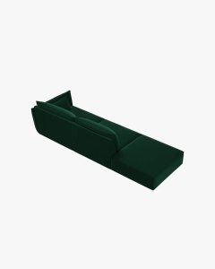 COLTAR SPATIOS SI CONFORTABIL KAELLE, 264 CM, PE STANGA, VERDE SMARALD, CU TAPITERIE DIN TEXTIL CATIFEA BLUVEL, MICADONI - Img 3