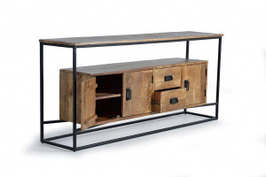 COMODA 180CM, MARO/NEGRU, DIN LEMN DE MANGO/METAL, GINER Y COLOMER - Img 3