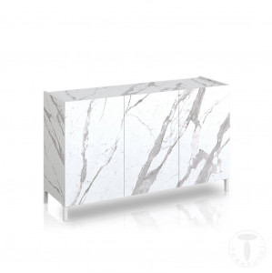 COMODA/BUFET 130CM, EDDY MARMURA, COD 4682, STIL MODERN, REALIZATA PANOURI LAMINATE, EFECT MARMURA