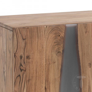 COMODA/BUFET 170CM, ANUBI 3 USI, COD 3861, STIL MODERN, REALIZATA DIN LEMN MASIV SI SUPORT DE METAL - Img 5