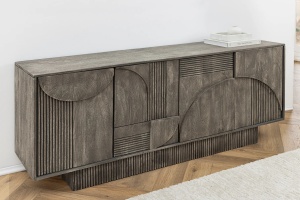 COMODA/BUFET, ART DECO 170CM, 3D, LEMN DE MANGO, GRI, ARTIM GROUP SELECTION - Img 8