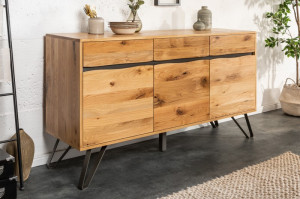 COMODA/ BUFET LIVING 160CM, EDGE, DIN LEMN MASIV DE STEJAR, STIL INDUSTRIAL, ARTIM GROUP SELECTION - Img 2