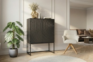 COMODA/DULAP LIVING, ORBIT 120CM, REALIZAT DIN LEMN DE MANGO SI METAL, CULOARE NEAGRA, ARTIM GROUP SELECTION - Img 3
