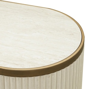 COMODA ELEGANTA 192CM, TIVOLI 4 USI, ALB/AURIU, METAL, LEMN/CERAMICA, RICHMOND INTERIORS - Img 3