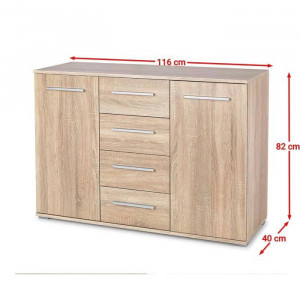 COMODA LIMA KM-4, STEJAR SONOMA, DIN PAL MELAMINAT, STIL MODERN - Img 2