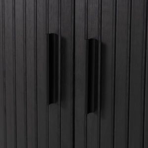 COMODA LIVING 180CM, ARTIM MEBLE, CU 2 USI SI SERTARE, REALIZAT DIN MDF SI METAL, CULOARE NEAGRA, STIL MODERN - Img 7