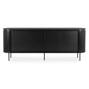 COMODA LIVING 200CM, ARTIM MEBLE, CU 4 USI, REALIZAT DIN MDF SI METAL, CULOARE NEGRU, STIL MODERN - Img 6