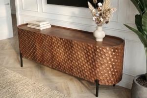 COMODA LIVING, ALDON 160CM, REALIZAT DIN LEMN DE MANGO 3D SI METAL, CULOARE MARO, ARTIM GROUP SELECTION - Img 4