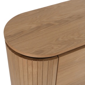 COMODA LIVING, ARTIM MEBLE, CU 4 USI, REALIZAT DIN MDF SI METAL, CULOARE NEGRU/STEJAR, STIL MODERN - Img 5