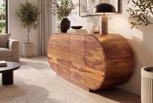 COMODA LIVING ORGANIKO 180CM, REALIZATA DIN LEMN MASIV DE TRANDAFIR, CULOARE NATUR/MARO, INVICTA INTERIOR - Img 12