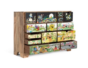 COMODA LIVING SOLIN 120CM, REALIZATA DIN LEMN DE MANGO, CULOARE MULTICOLOR, GINER Y COLOMER - Img 2
