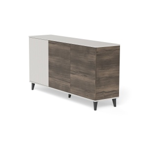 COMODA RANDOM 2 KM-1, 160X82 CM, CASMIR/NUC/NEGRU, DIN MDF FURNIRUIT, POLIPROPILENA SI METAL, STIL MODERN - Img 4