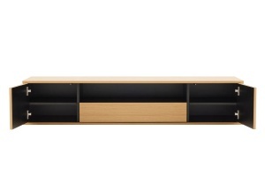 COMODA SUSPENDATA LOFT 150CM, REALIZATA DIN MDF SI FURNIR STEJAR, CULOARE NEGRU/ NATUR, ARTIM GROUP SELECTION - Img 7