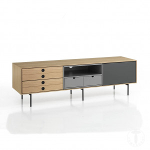 COMODA TV 170CM, HERO, COD 3687, STIL MODERN, REALIZATA DIN MDF SI SUPORT DE METAL - Img 1