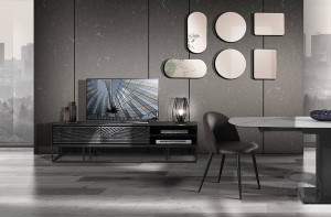 COMODA TV 175CM,HORO, COD 3866, STIL INDUSTRIAL, REALIZATA DIN METAL SI LEMN MASIV MANGO - Img 6