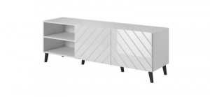 COMODA TV, ABETTO 150CM, DIN PLACI LAMINATE SI MDF, ALB, DESIGN MODERN - Img 6