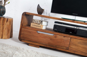 COMODA TV, DIN LEMN MASIV, GOA 130CM, COD 35869, DESIGN VINTAGE - Img 3