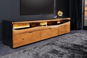 COMODA TV GRAND ACACIA 180CM, LEMN DE SALCAM SI ILUMINARE LED, CANTURI NATURALE, ARTIM GROUP SELECTION - Img 6