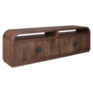 COMODA TV LIVING BALDWIN 180cm, REALIZATA DIN LEMN DE MANGO, CULOARE MARO, STIL MODERN - Img 6