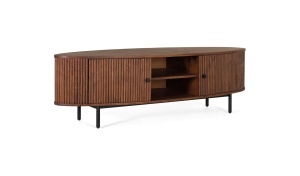 COMODA TV LUDHIANA 170CM, REALIZATA DIN LEMN DE SALCAM SI METAL, CULOARE CIRES, GINER Y COLOMER - Img 3