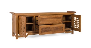 COMODA TV ORVIETO 180CM, REALIZATA DIN LEMN DE TEC, CULOARE NATUR, GINER Y COLOMER - Img 2