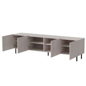 COMODA TV PAXOS RTV-2, 200X40 CM, CASMIR/NEGRU, DIN MDF FURNIRUIT, PAL LAMINAT SI METAL, STIL MODERN - Img 2