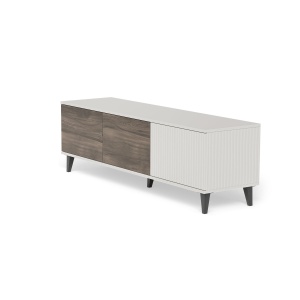 COMODA TV RANDOM 2 RTV-1, 150X47 CM, CASMIR/NUC/NEGRU, DIN MDF FURNIRUIT, POLIPROPILENA SI METAL, STIL MODERN - Img 6