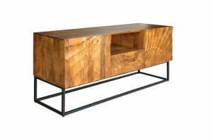 COMODA TV, SCORPION 160CM, DIN LEMN MASIV DE MANGO NATUR SI CADRUL DE METAL, ARTIM GROUP SELECTION - Img 3